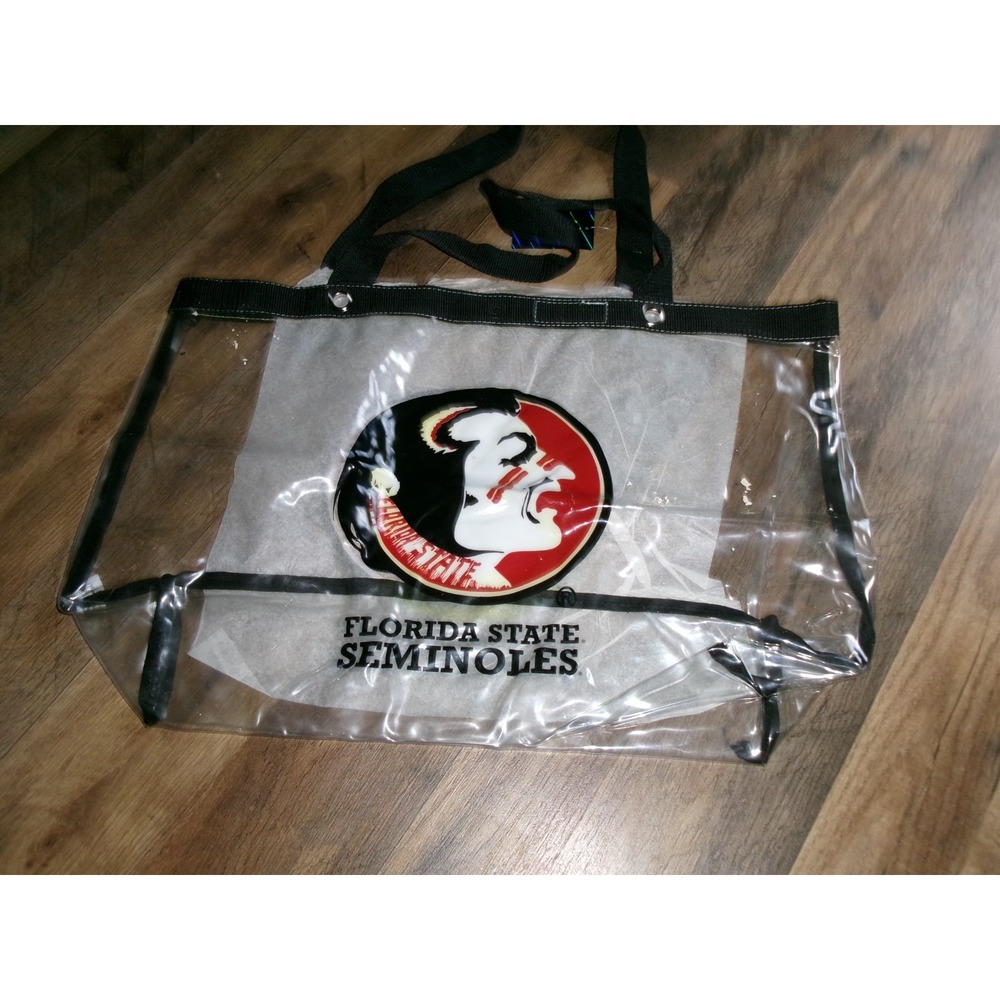 FLORIDA STATE SEMINOLES 16X19 CLEAR KLUTCH BAG PURSE TOTE 00S Y2K VINTAGE G1
